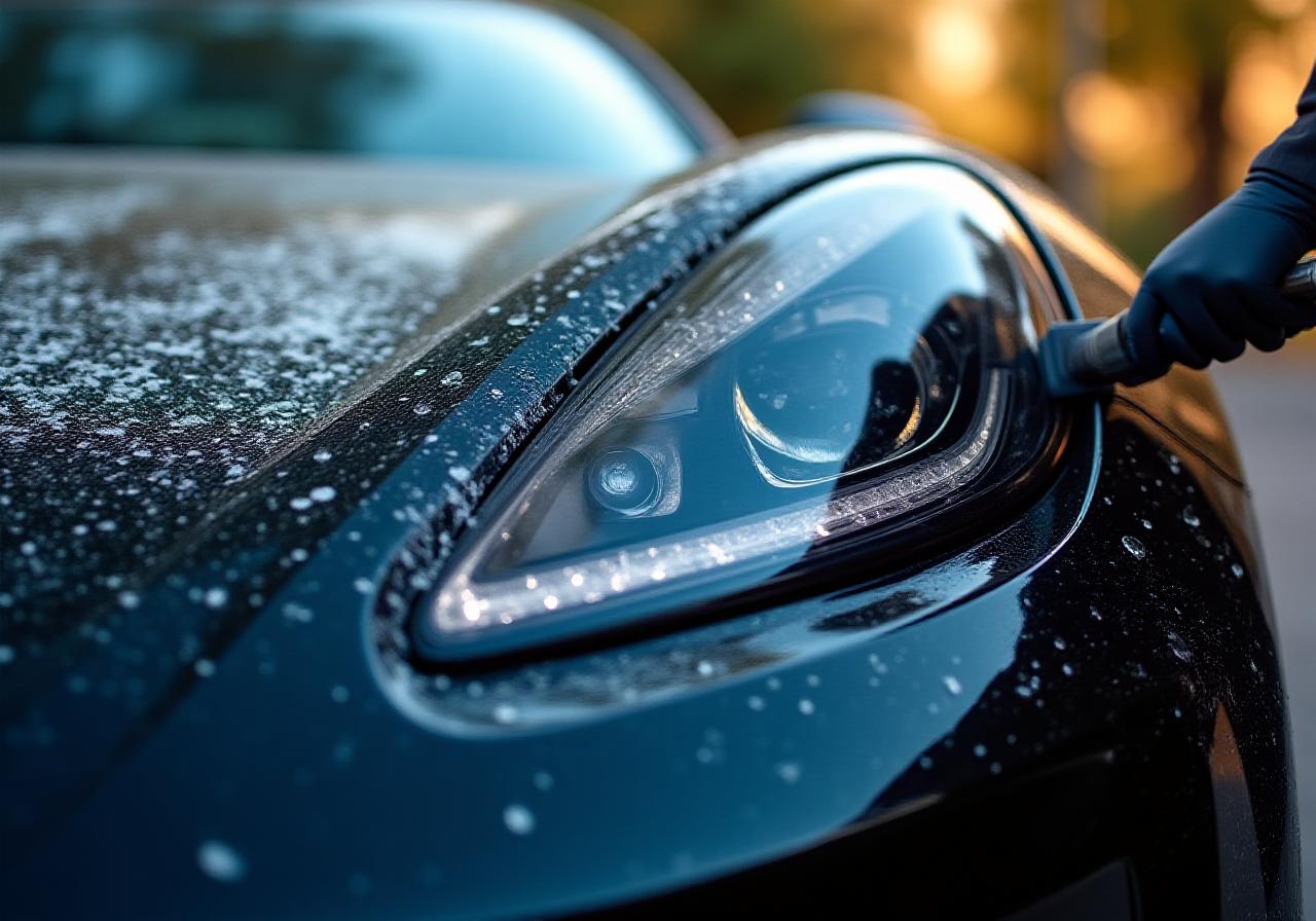 Dettaglio lavaggio auto professionale